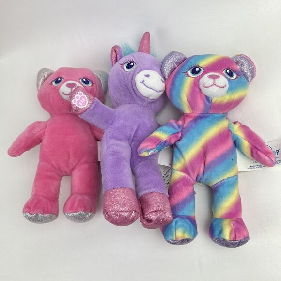 BUILD A BEAR Workshop Mini Buddies Plush Heart Cat Teddy Bear Unicorn Lot 7 in - Picture 2 of 10